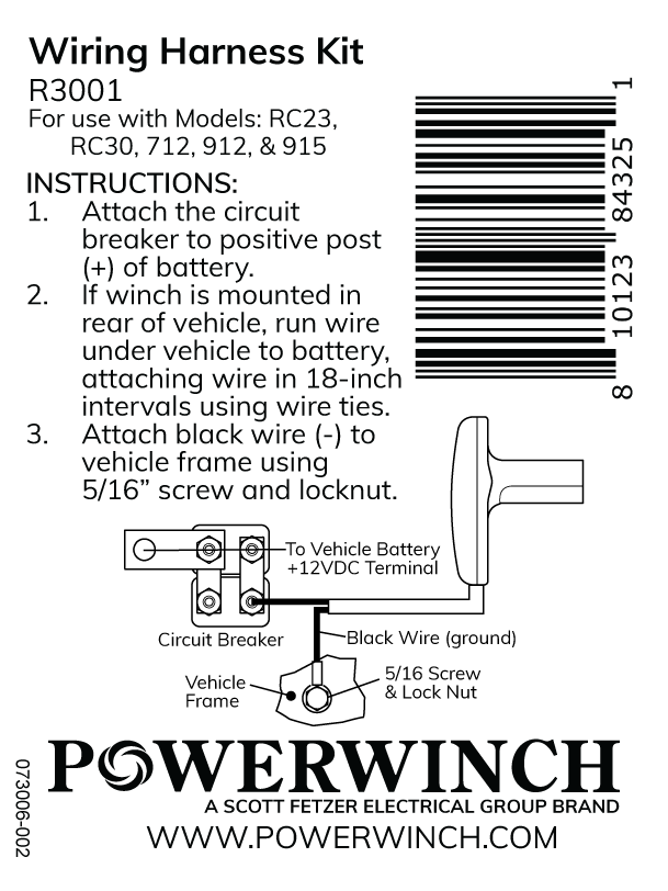 60amp Wiring Harness-R3001
