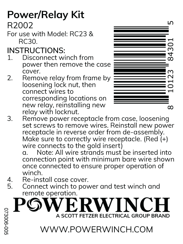 Power/Relay Kit- R2002