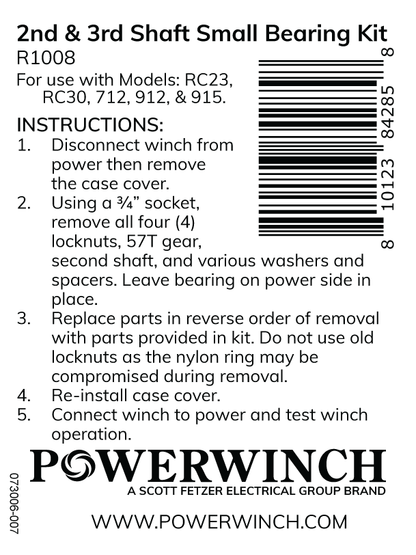 2nd/3rd Shaft - Small Bearing Kit- R1008