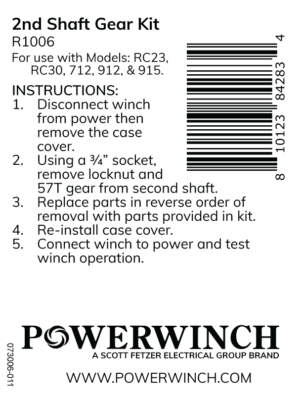 2nd Shaft- 57T Gear Kit- R1006