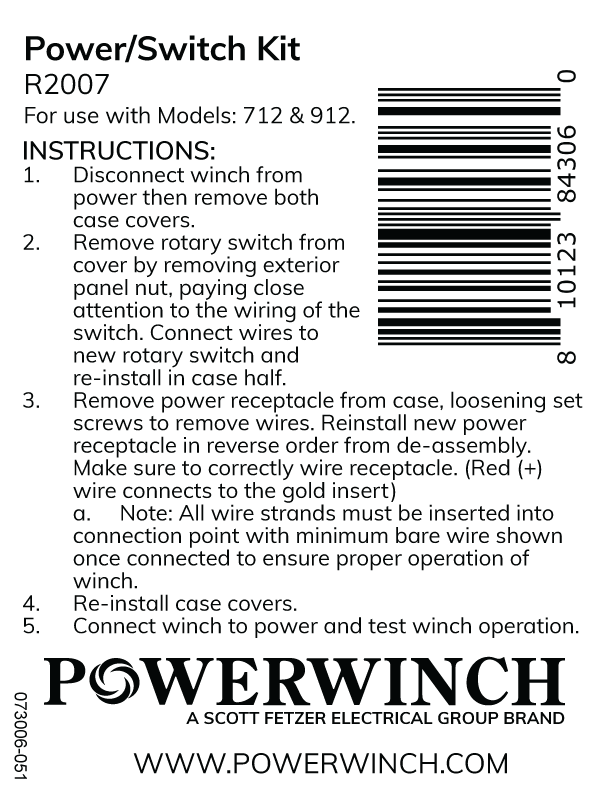 Power/Switch Kit- R2007