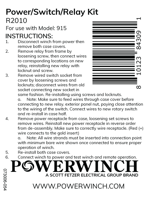 Power/Switch/Relay Kit- R2010