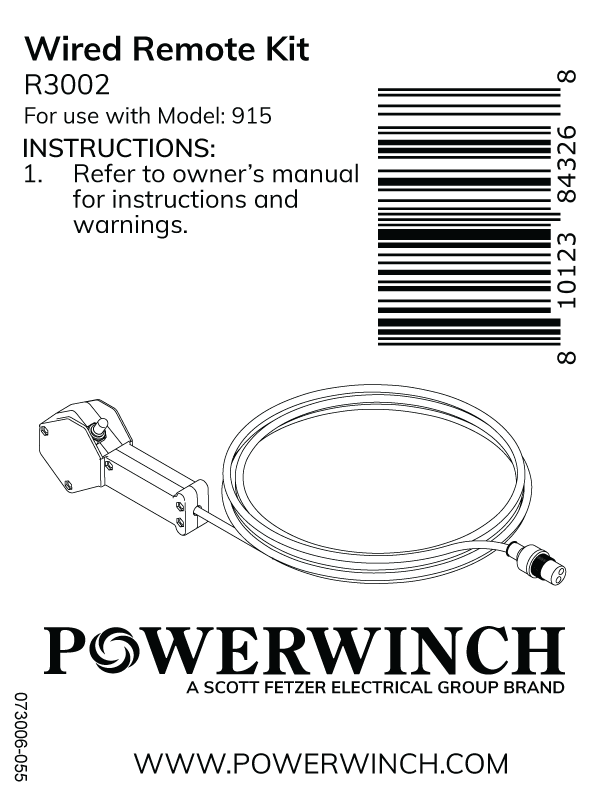 Wired Remote Control Basic Wired Remote Kit | R3002 | Powerwinch Product