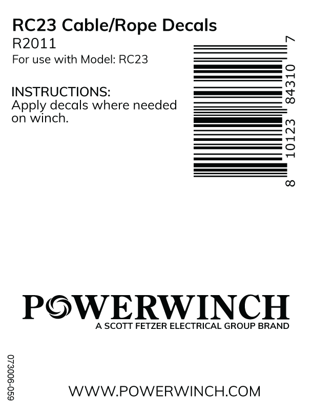 RC23 Cable/Rope Decals- R2011