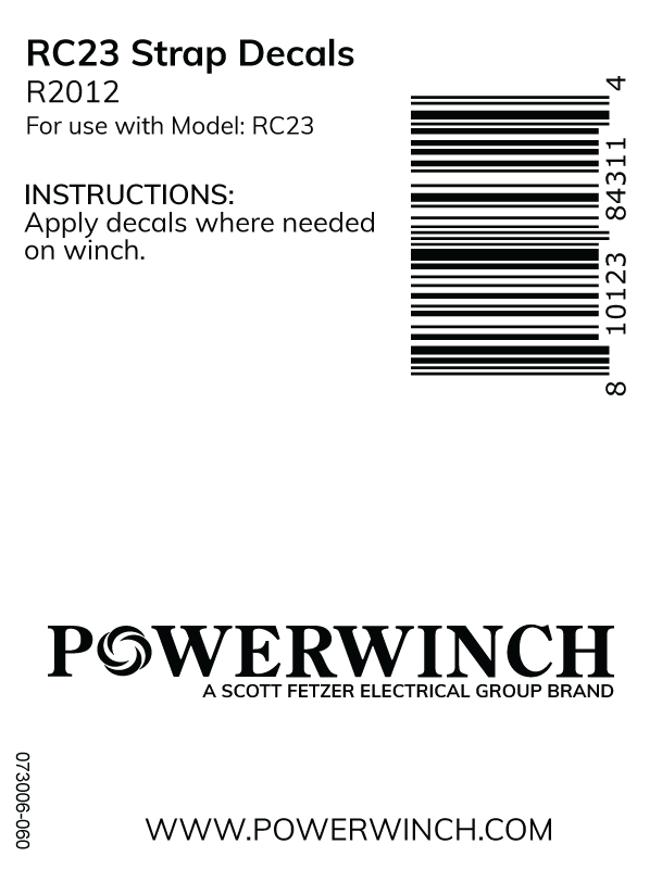 RC23 Strap Decals- R2012