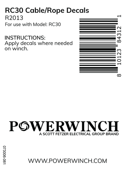 RC30 Cable/Rope Decals- R2013