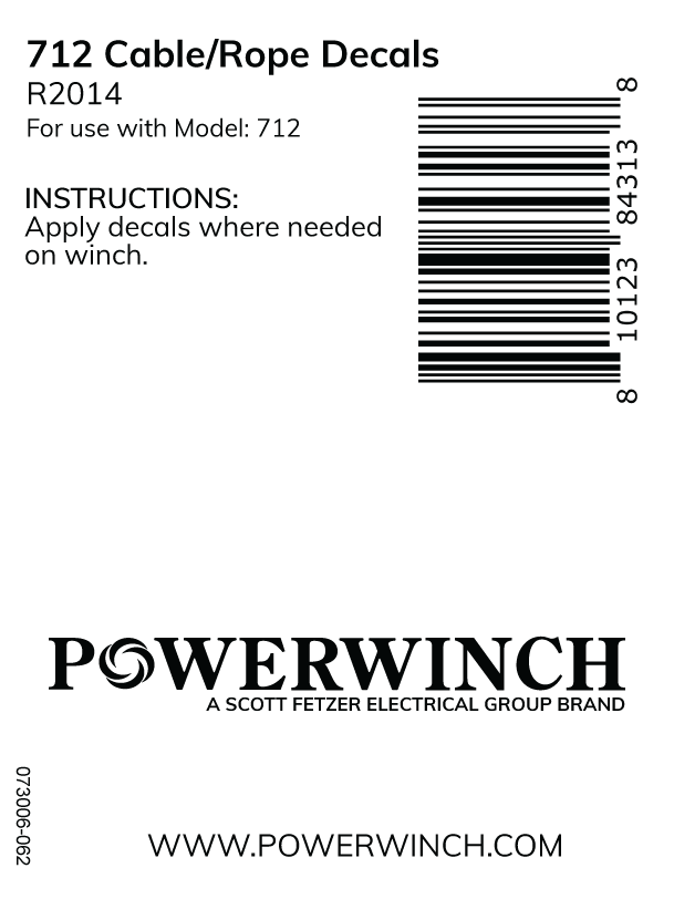 712 Cable/Rope Decals- R2014