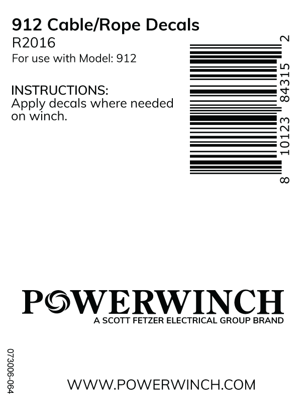912 Cable/Rope Decals- R2016