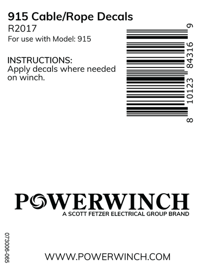 915 Cable/Rope Decals- R2017