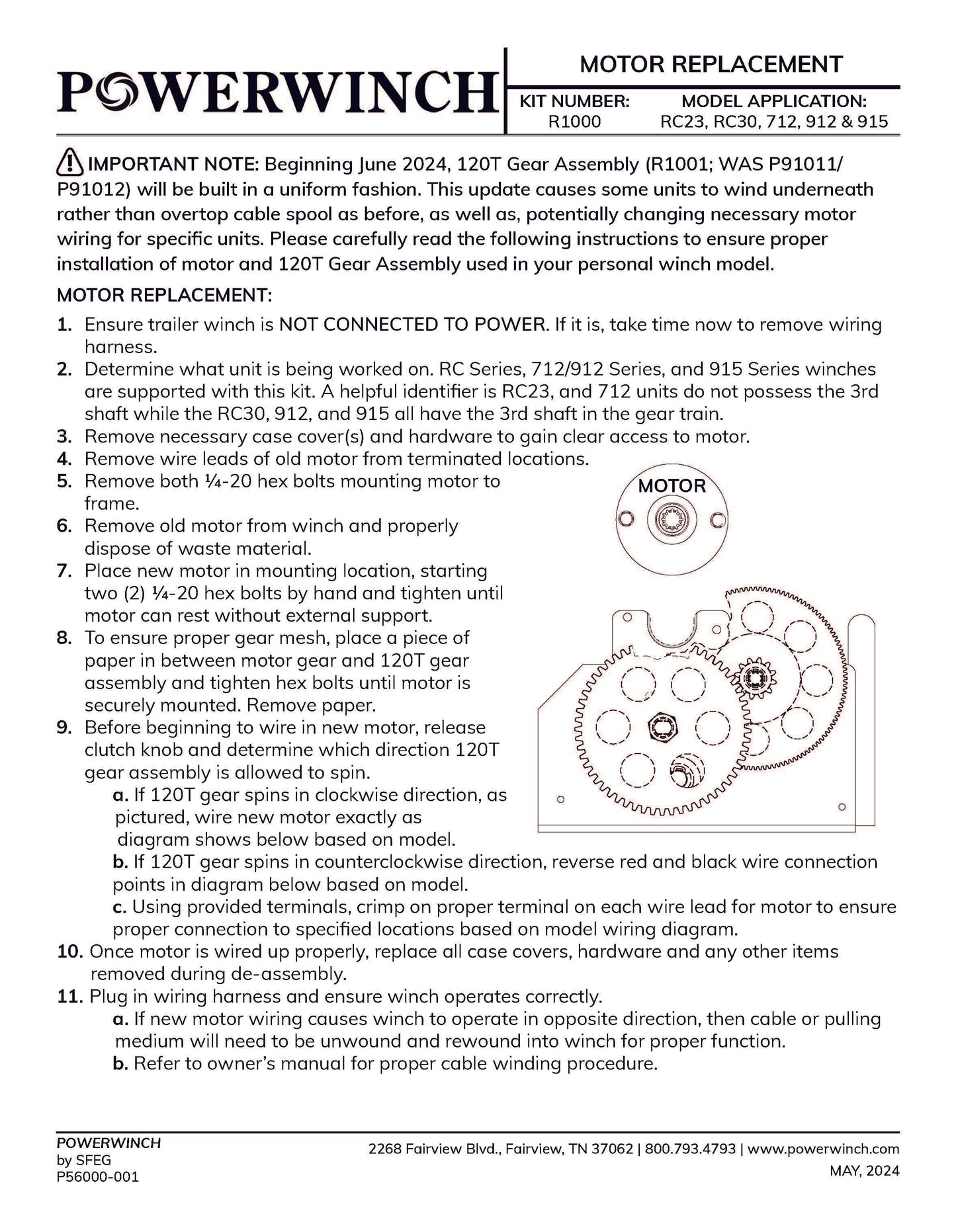 Motor Assembly Kit- R1000