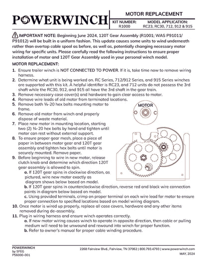 Motor Assembly Kit- R1000